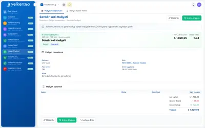 Ürün Maliyeti Hesaplama ve Kira Takip Raporu: Modül Rehberi