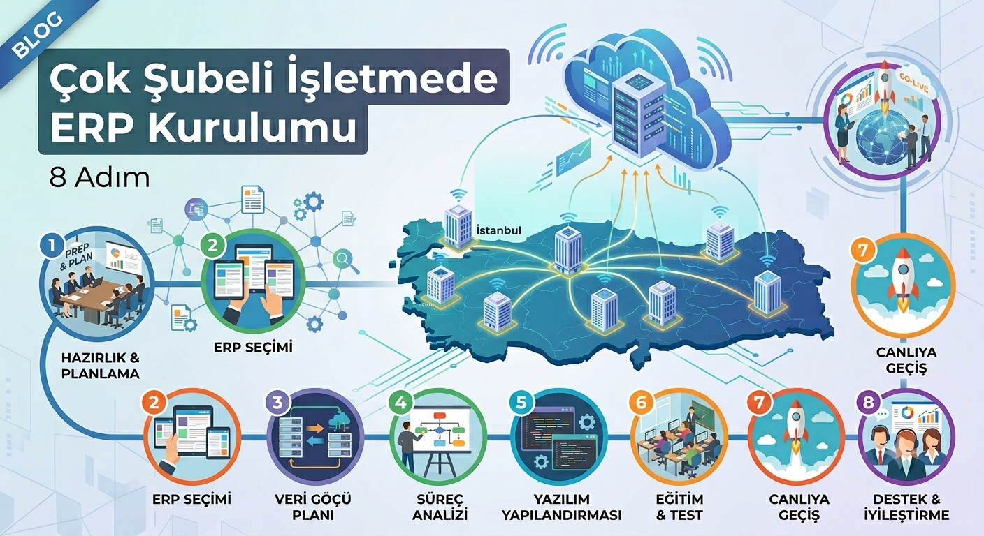 Çok Şubeli İşletmede ERP Kurulumu: 8 Uygulanabilir Adım